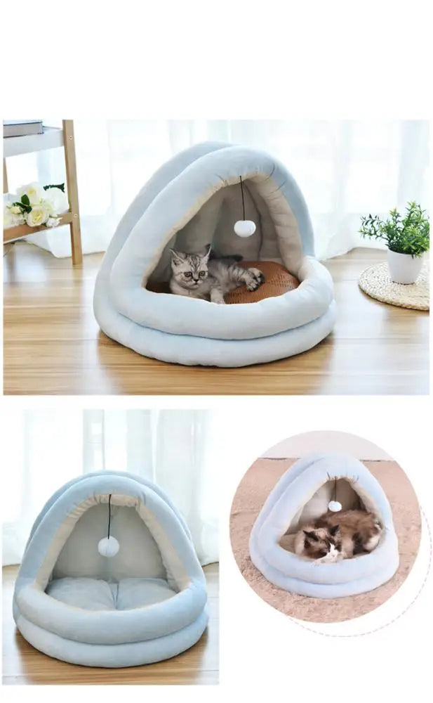 Soft Luxury Removable Folding Cat Bed